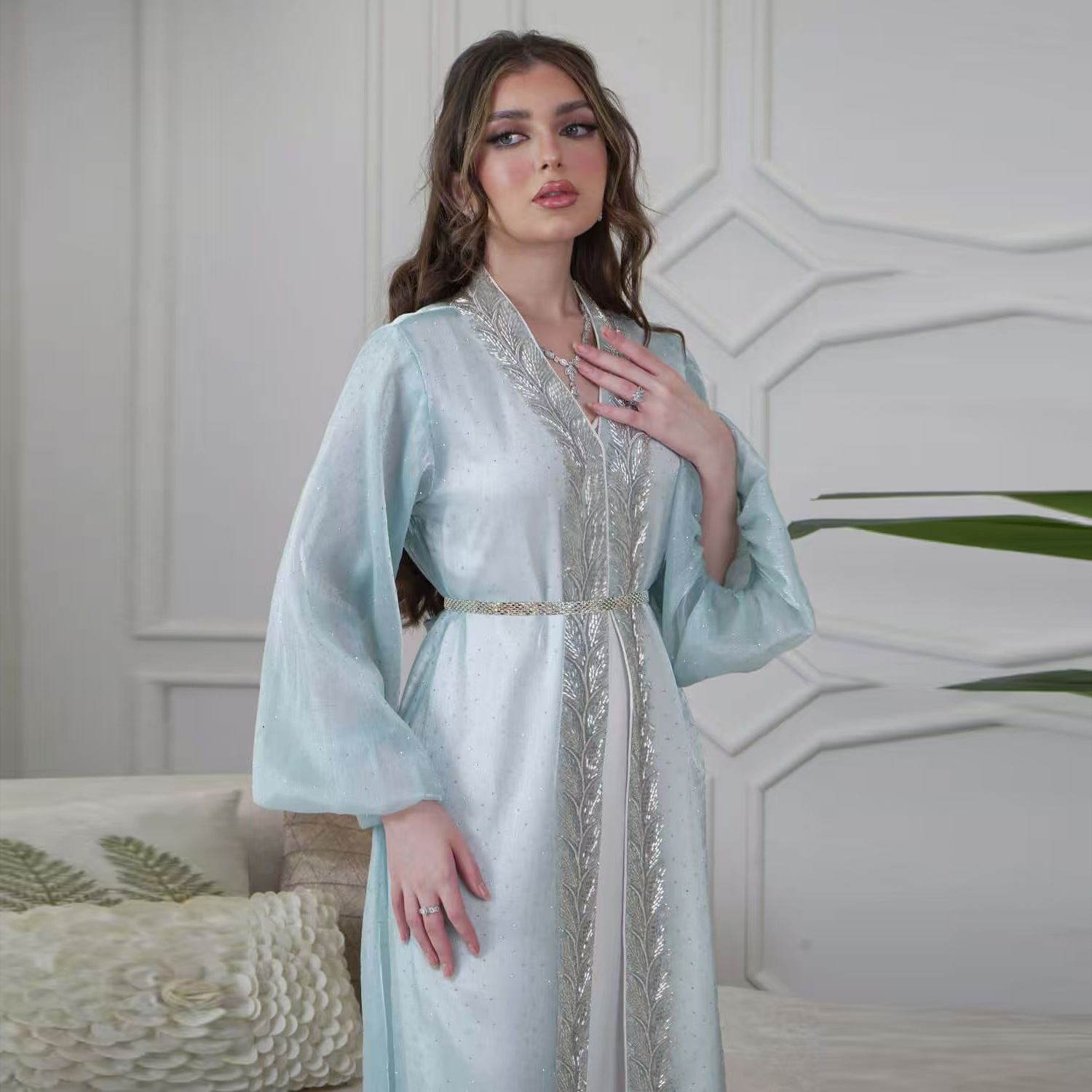 이드 무바라크 젤라바 기모노 가디건 두바이 새틴 드레스 - Embroidery Kebaya 리뷰 및 가격