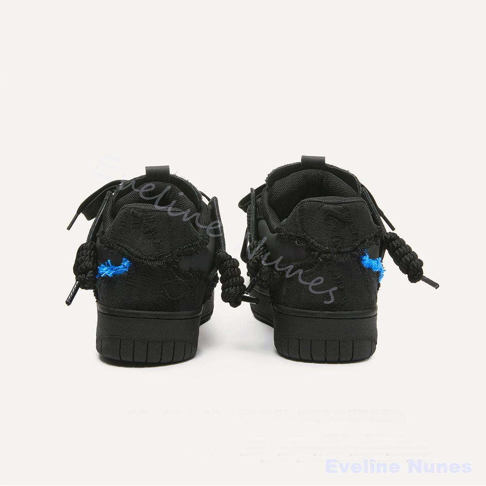 블랙 프레이드 로우 엣지 플랫폼 스케이트 슈즈 남녀 공 - Embroidery Stitches 리뷰 및 가격