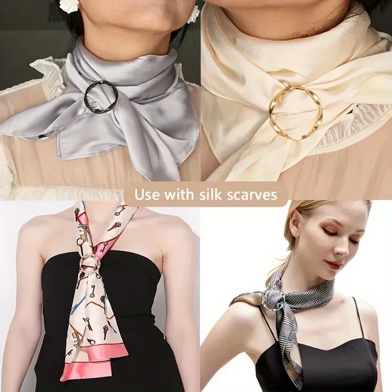 5pcs 패션 금속 라운드 서클 클립 버클 숄 티셔츠  - Embroidery Knot 리뷰 및 가격