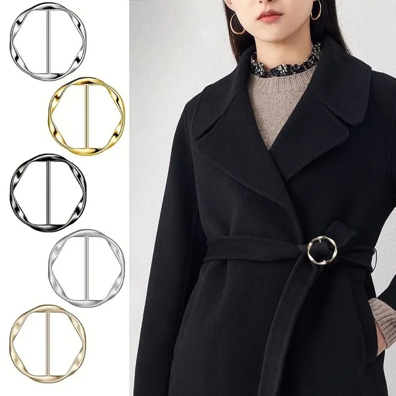 5pcs 패션 금속 라운드 서클 클립 버클 숄 티셔츠  - Embroidery Knot 리뷰 및 가격
